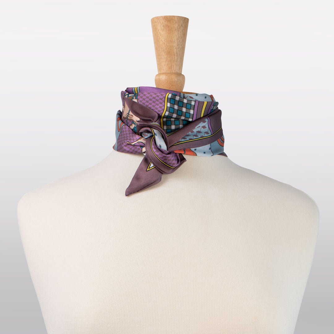 Urban Equestrian  Madrigal - EQ & GEO Multi-Color Equestrian Scarf in Purple