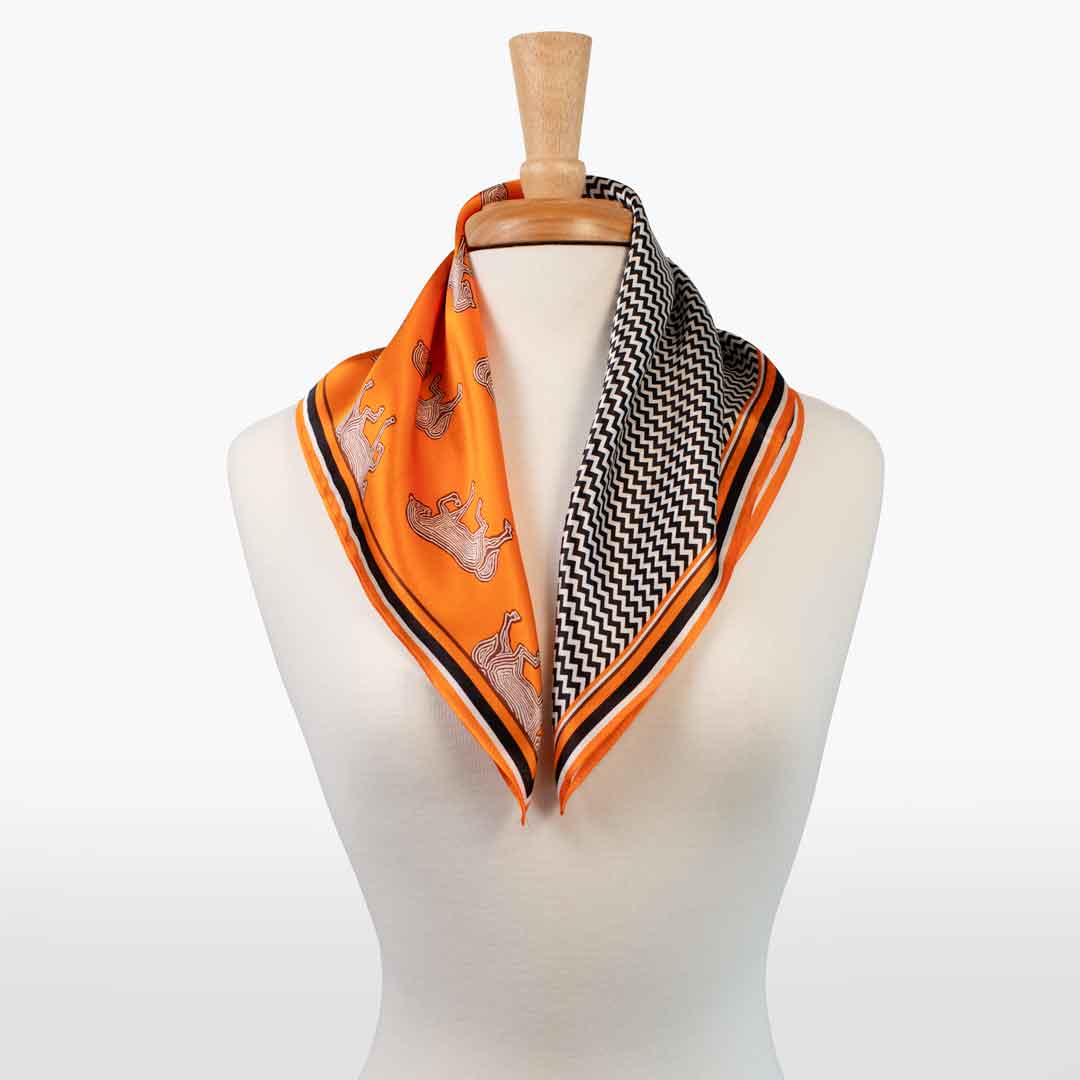 Urban Equestrian  Manon - Stylized Equestrian Scarf in Tangerine