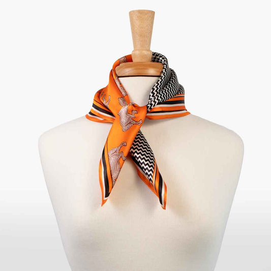Urban Equestrian  Manon - Stylized Equestrian Scarf in Tangerine