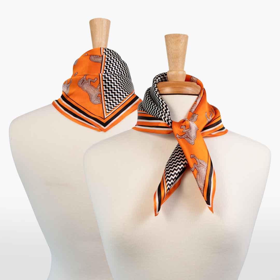Urban Equestrian  Manon - Stylized Equestrian Scarf in Tangerine