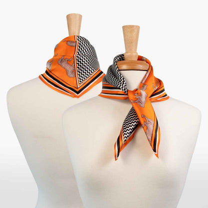 Urban Equestrian  Manon - Stylized Equestrian Scarf in Tangerine