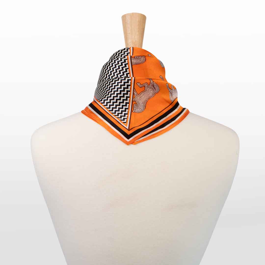 Urban Equestrian  Manon - Stylized Equestrian Scarf in Tangerine