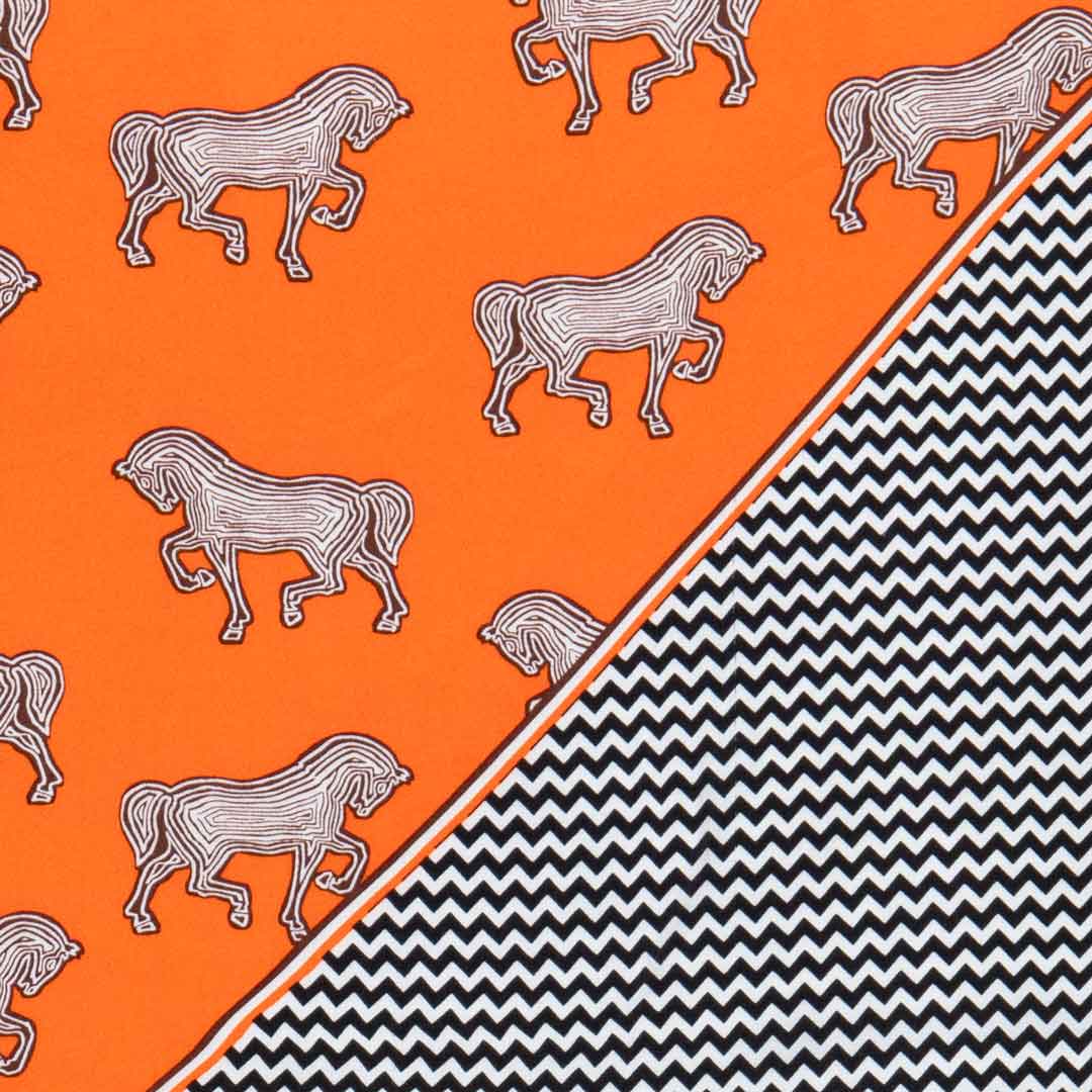 Urban Equestrian  Manon - Stylized Equestrian Scarf in Tangerine