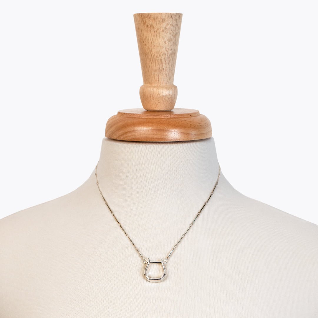 Urban Equestrian  Mesa - Western Horse Stirrup Necklace in Silver