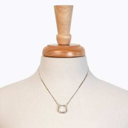 Urban Equestrian  Mesa - Western Horse Stirrup Necklace in Silver