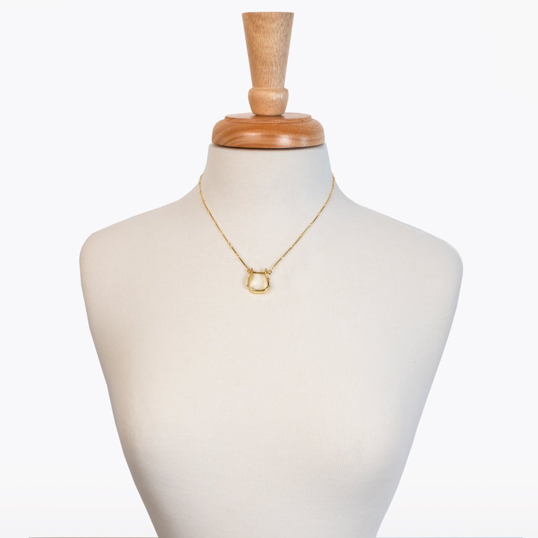 Urban Equestrian  Mesa - Western Horse Stirrup Necklace in Gold
