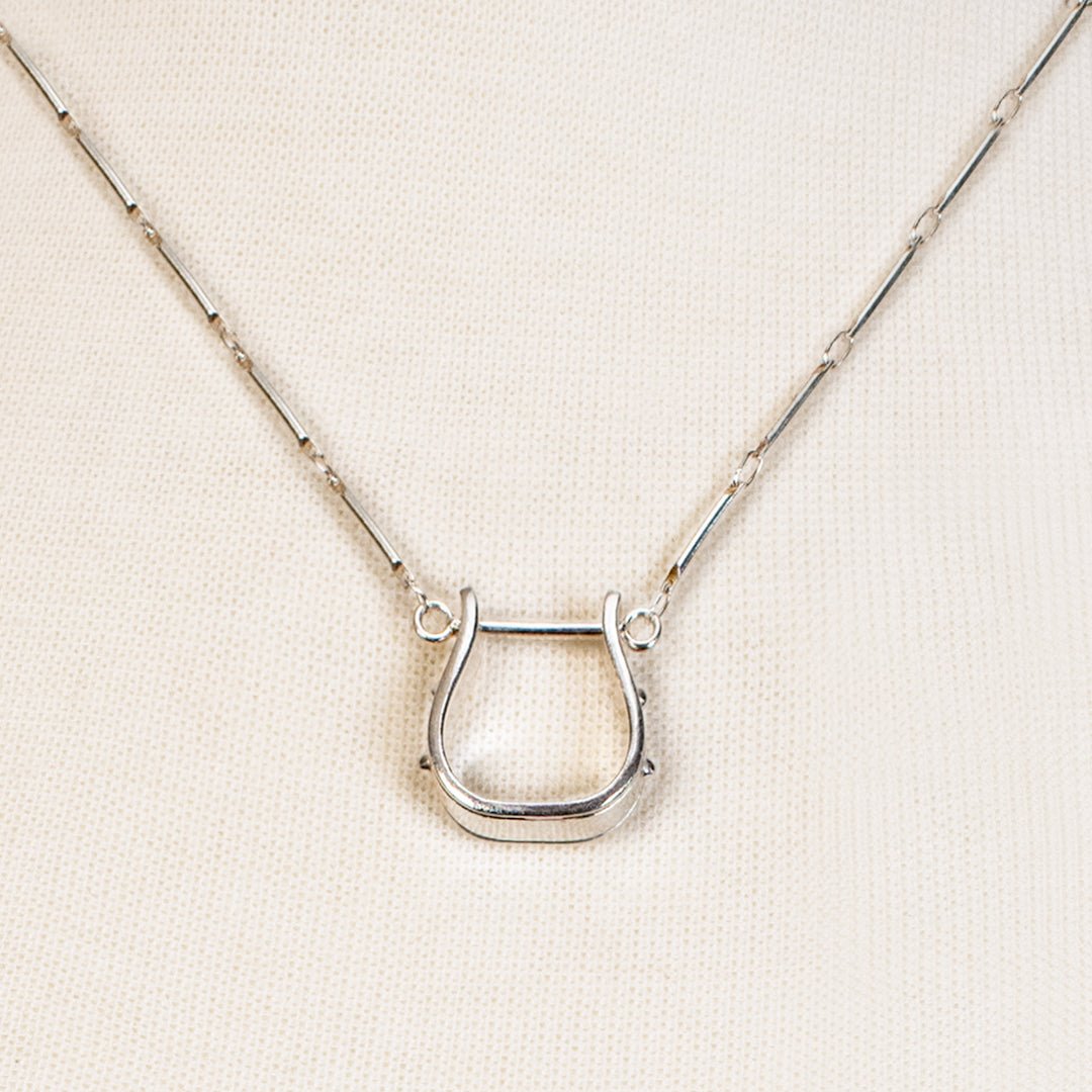 Urban Equestrian  Mesa - Western Horse Stirrup Necklace in Silver