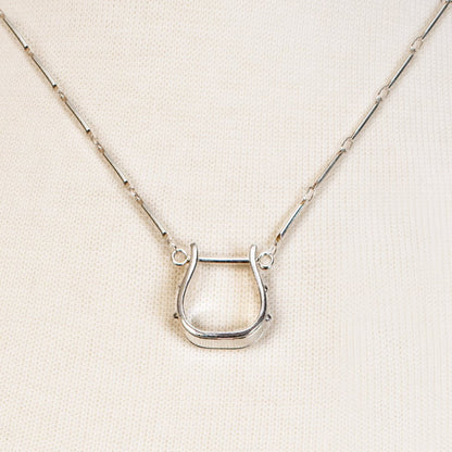 Urban Equestrian  Mesa - Western Horse Stirrup Necklace in Silver