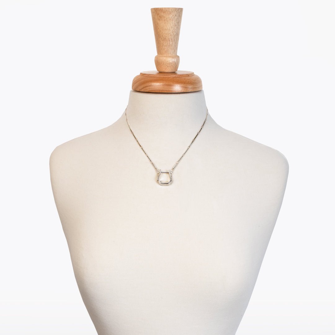 Urban Equestrian  Mesa - Western Horse Stirrup Necklace in Silver