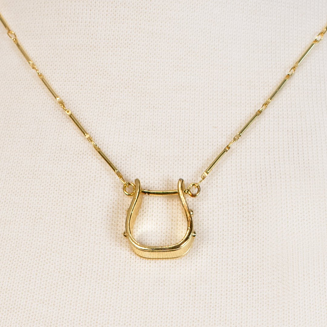 Urban Equestrian  Mesa - Western Horse Stirrup Necklace in Gold