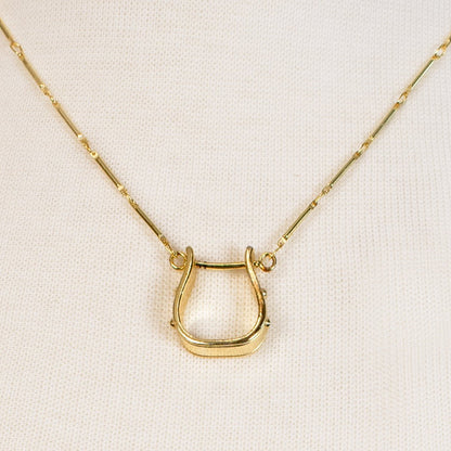 Urban Equestrian  Mesa - Western Horse Stirrup Necklace in Gold