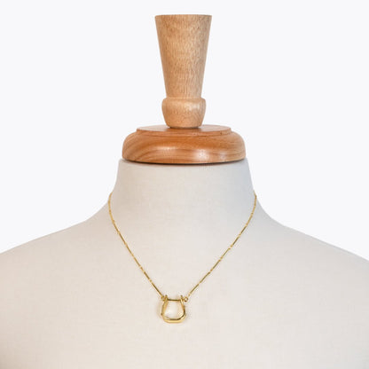 Urban Equestrian  Mesa - Western Horse Stirrup Necklace in Gold