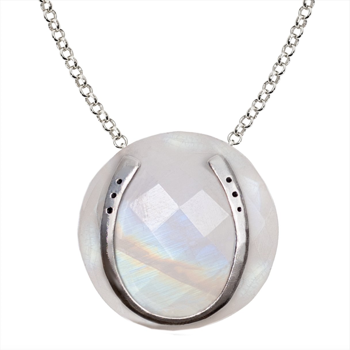 Urban Equestrian  Moonstone Horseshoe Necklace