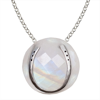 Urban Equestrian  Moonstone Horseshoe Necklace