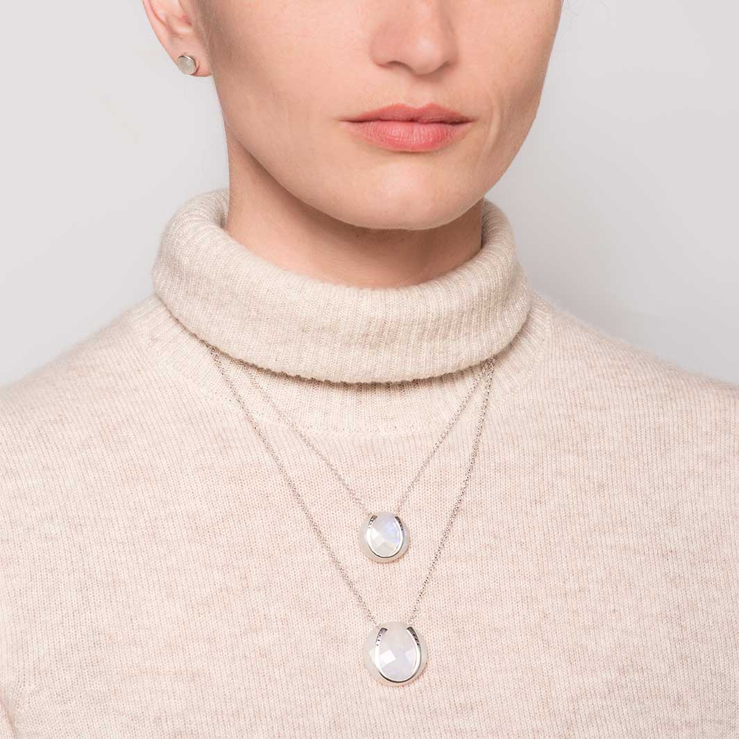 Urban Equestrian  Moonstone Horseshoe Necklace