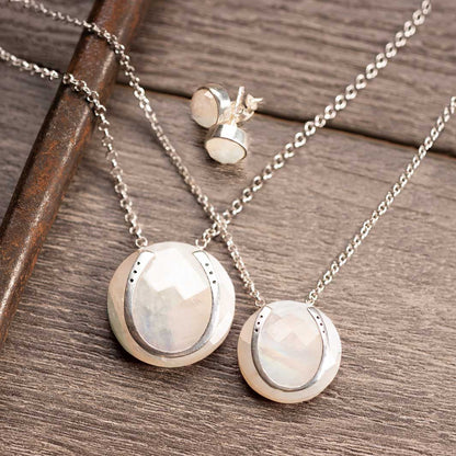 Urban Equestrian  Moonstone Horseshoe Necklace