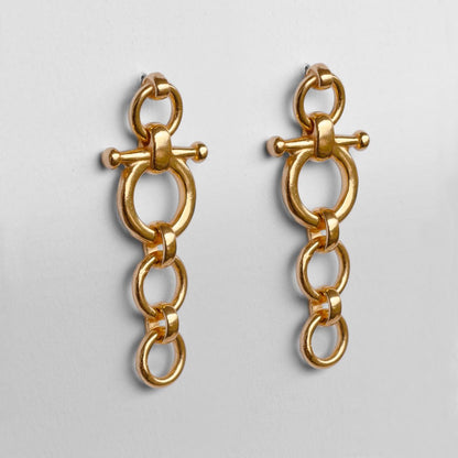 Urban Equestrian  Ocala - Triple Horse Bit Equestrian Earring in Gold