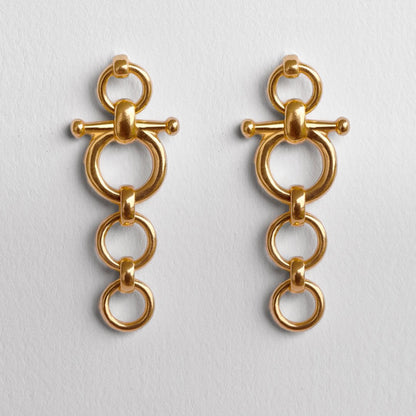 Urban Equestrian  Ocala - Triple Horse Bit Equestrian Earring in Gold
