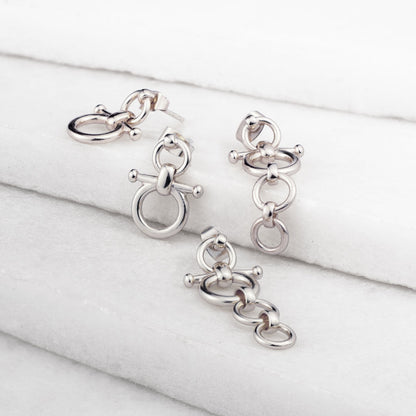 Urban Equestrian  Ocala - Triple Horse Bit Equestrian Earring in Silver