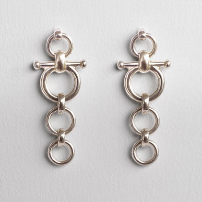 Urban Equestrian  Ocala - Triple Horse Bit Equestrian Earring in Silver