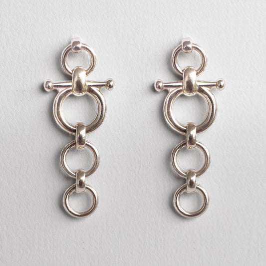 Urban Equestrian  Ocala - Triple Horse Bit Equestrian Earring in Silver