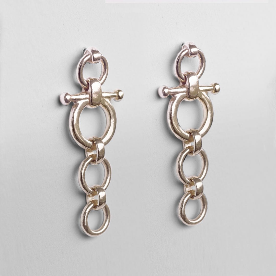 Urban Equestrian  Ocala - Triple Horse Bit Equestrian Earring in Silver