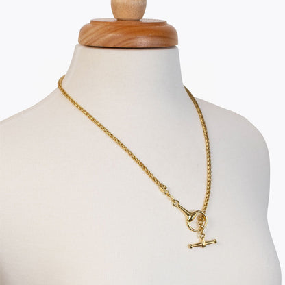 Urban Equestrian  Odeza - Horse Bit Toggle Equestrian Necklace in Gold