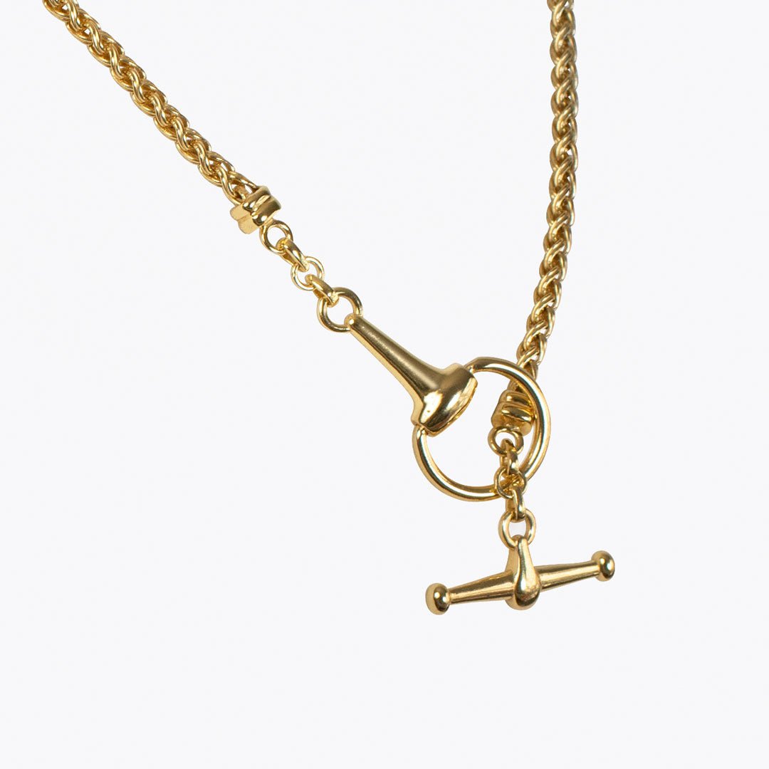 Urban Equestrian  Odeza - Horse Bit Toggle Equestrian Necklace in Gold