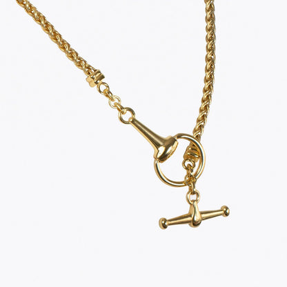 Urban Equestrian  Odeza - Horse Bit Toggle Equestrian Necklace in Gold