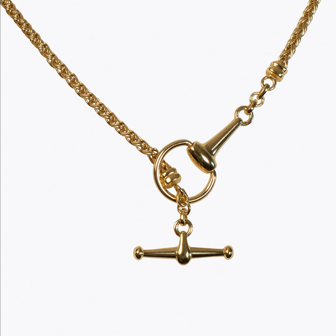 Urban Equestrian  Odeza - Horse Bit Toggle Equestrian Necklace in Gold
