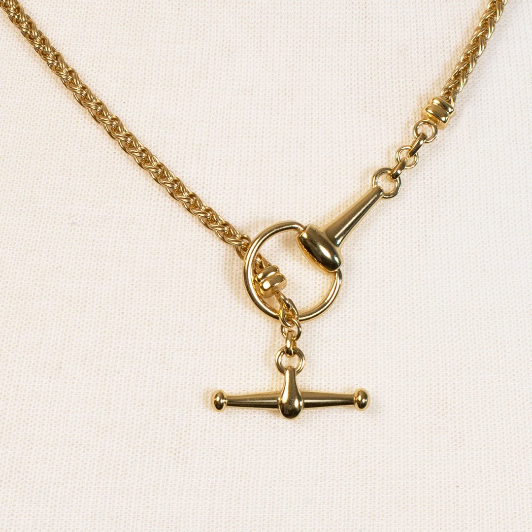 Urban Equestrian  Odeza - Horse Bit Toggle Equestrian Necklace in Gold