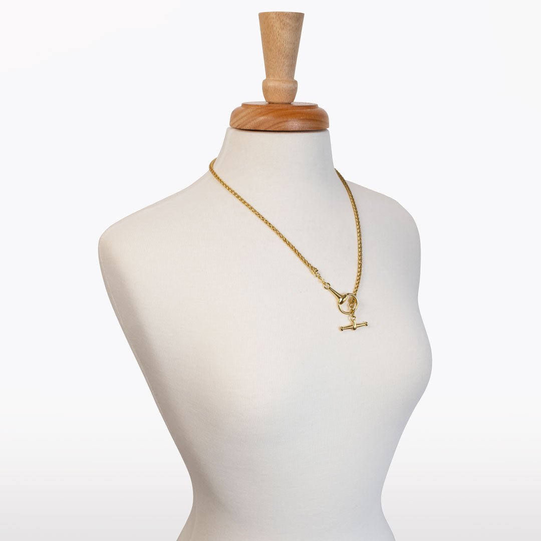 Urban Equestrian  Odeza - Horse Bit Toggle Equestrian Necklace in Gold