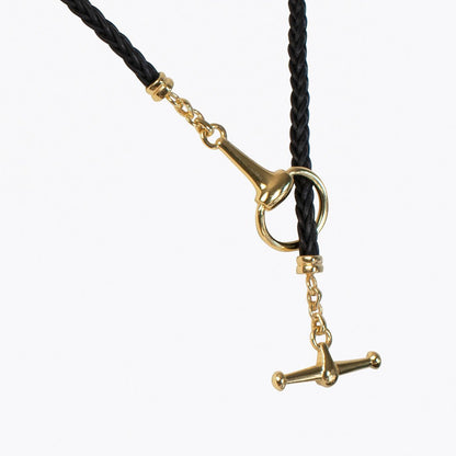 Urban Equestrian  Odeza - Horse Bit Toggle Equestrian Necklace Black and Gold