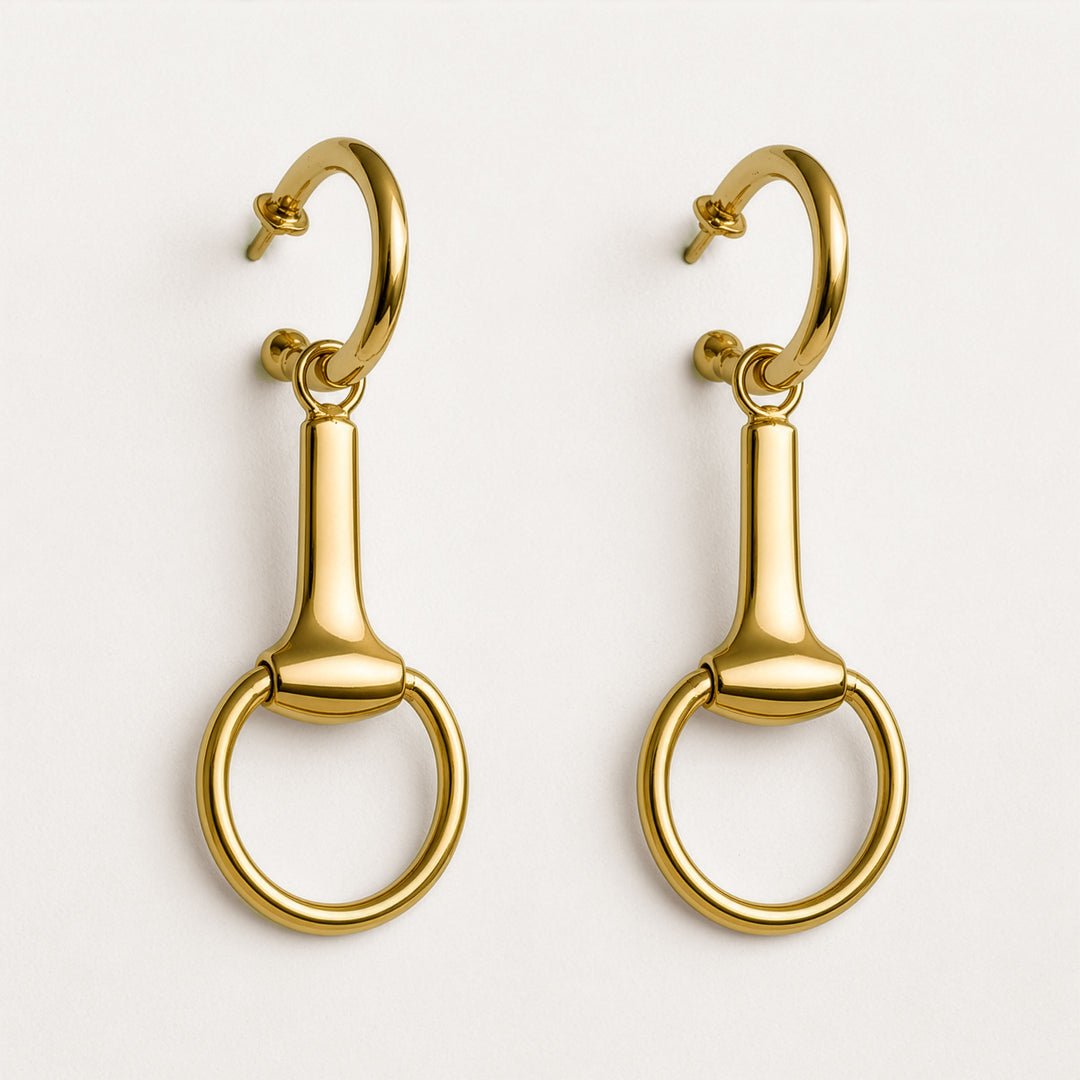 Urban Equestrian  Odeza - Equestrian Horse Bit Earring in 14K Gold on Sterling Silver
