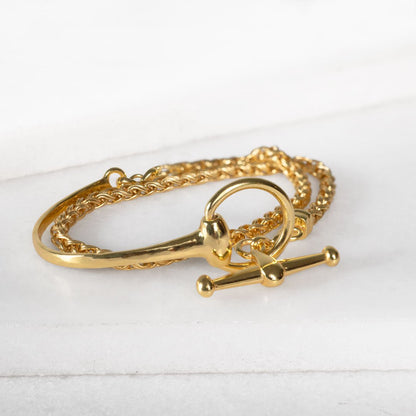 Urban Equestrian  Odeza - Equestrian Horse Bit Earring in 14K Gold on Sterling Silver
