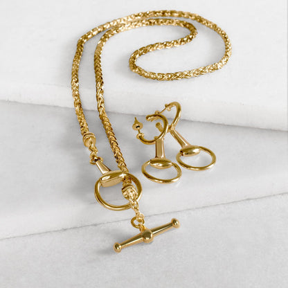 Urban Equestrian  Odeza - Equestrian Horse Bit Earring in 14K Gold on Sterling Silver