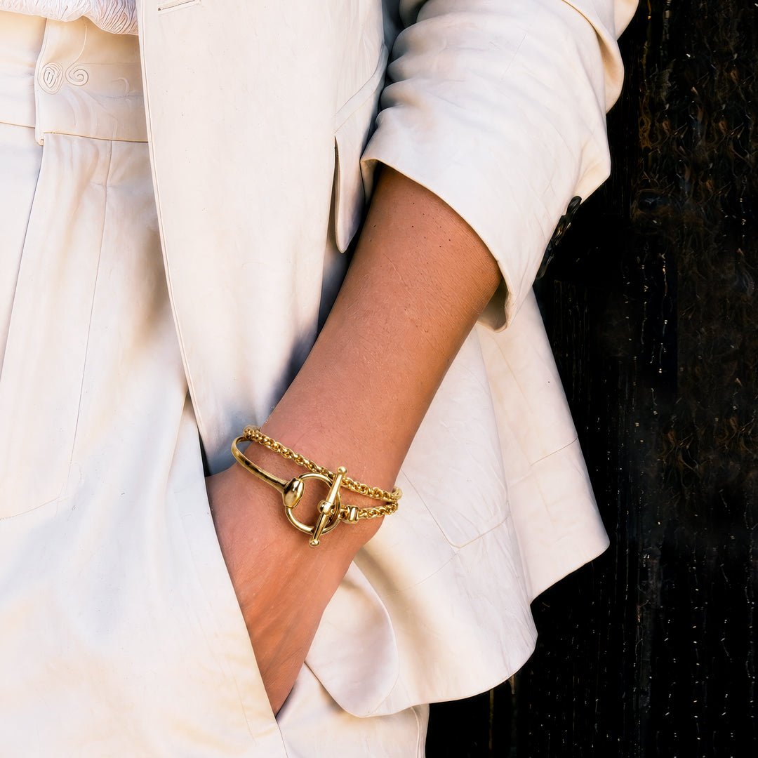 Urban Equestrian  Odeza - Horse Bit Toggle Equestrian Necklace in Gold