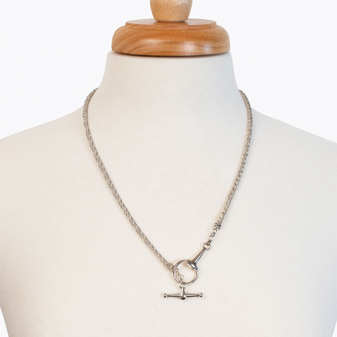 Urban Equestrian  Odeza - Horse Bit Toggle Equestrian Necklace in Silver