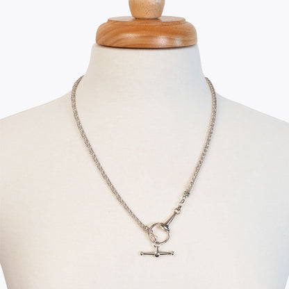 Urban Equestrian  Odeza - Horse Bit Toggle Equestrian Necklace in Silver