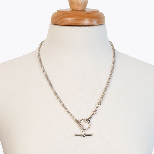 Urban Equestrian  Odeza - Horse Bit Toggle Equestrian Necklace in Silver