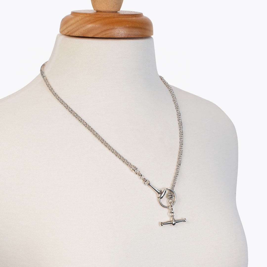 Urban Equestrian  Odeza - Horse Bit Toggle Equestrian Necklace in Silver