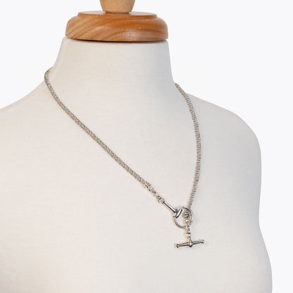 Urban Equestrian  Odeza - Horse Bit Toggle Equestrian Necklace in Silver