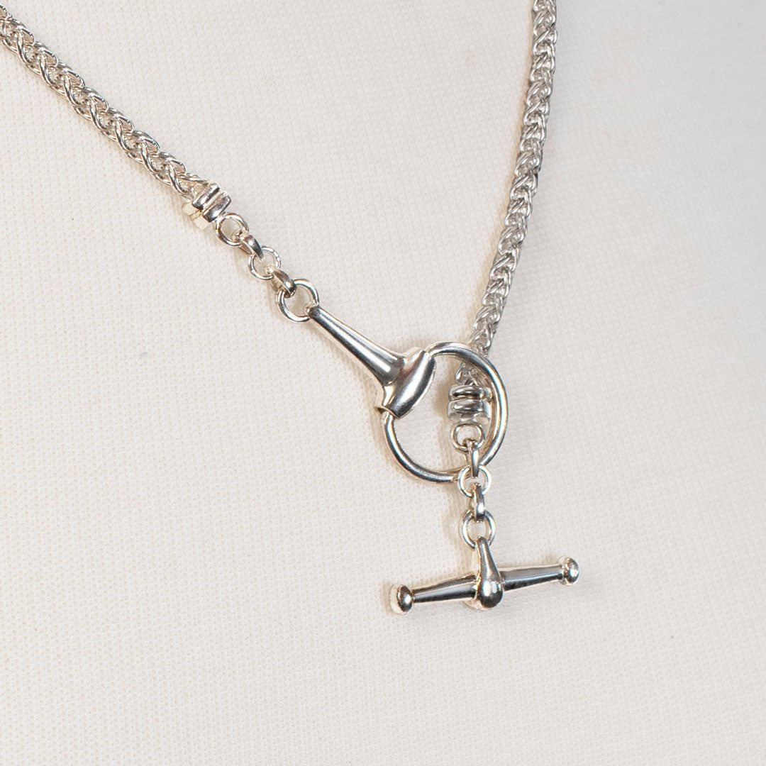 Urban Equestrian  Odeza - Horse Bit Toggle Equestrian Necklace in Silver