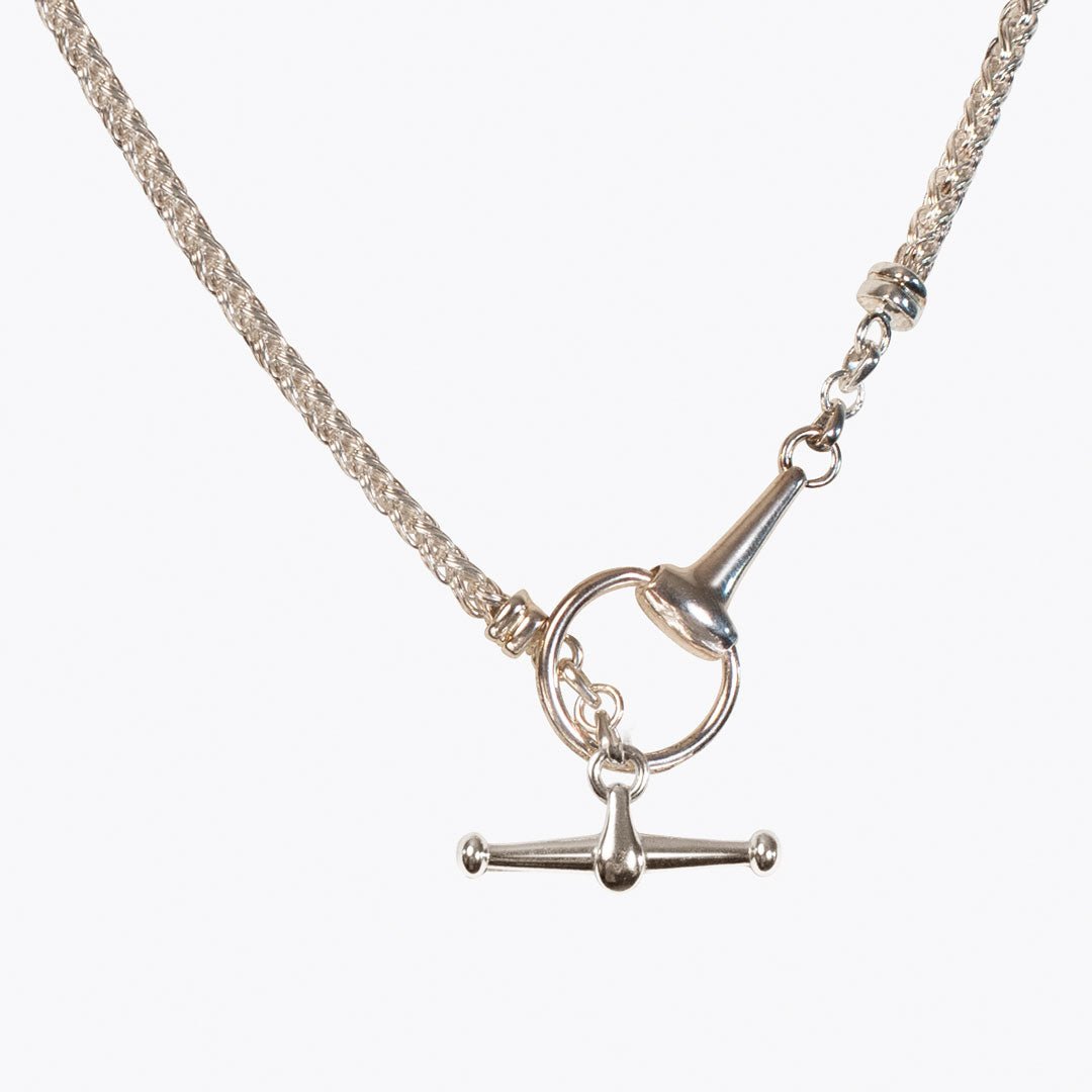 Urban Equestrian  Odeza - Horse Bit Toggle Equestrian Necklace in Silver