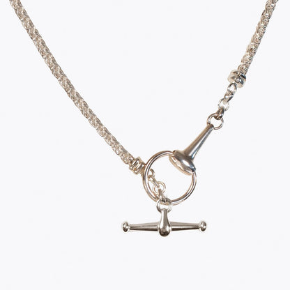 Urban Equestrian  Odeza - Horse Bit Toggle Equestrian Necklace in Silver