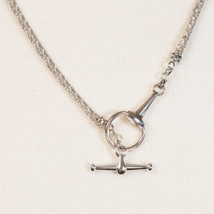Urban Equestrian  Odeza - Horse Bit Toggle Equestrian Necklace in Silver
