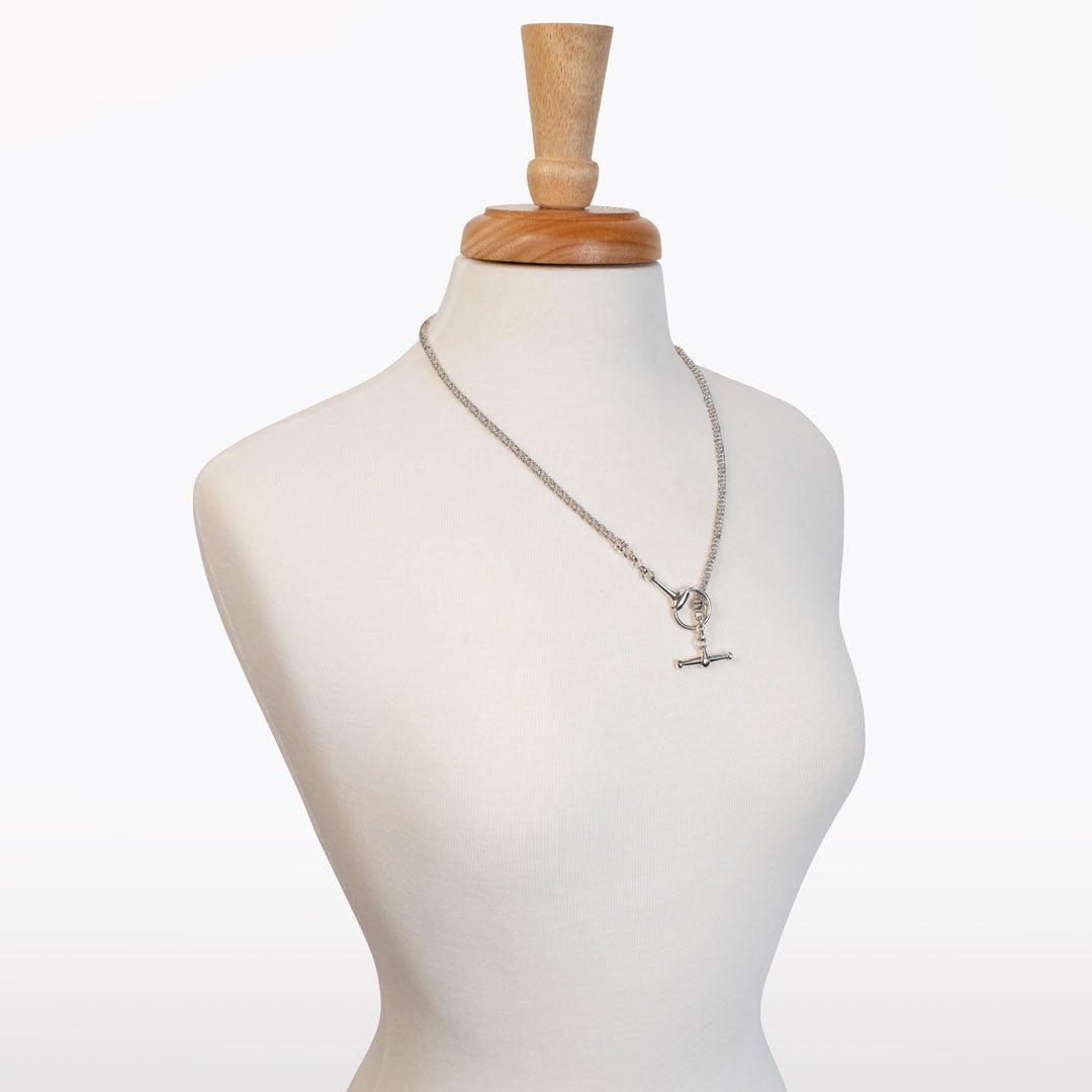 Urban Equestrian  Odeza - Horse Bit Toggle Equestrian Necklace in Silver