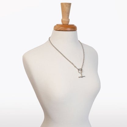 Urban Equestrian  Odeza - Horse Bit Toggle Equestrian Necklace in Silver
