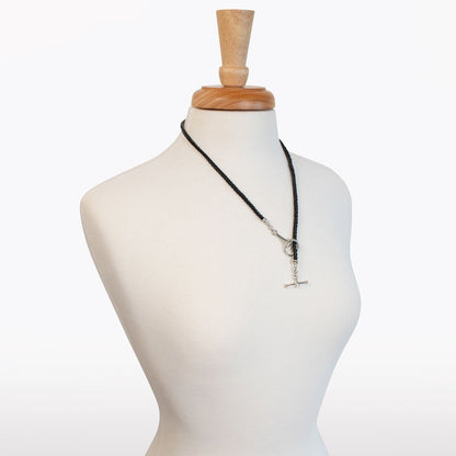Urban Equestrian  Odeza - Horse Bit Toggle Equestrian Necklace Black and Silver