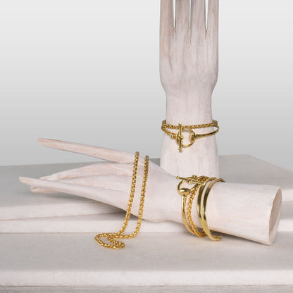 Urban Equestrian  Odeza - Wrap Around Horse Bit Bracelet in Gold